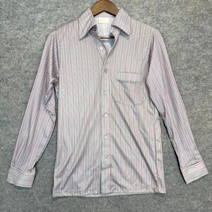 Vintage Kings Road Shop Sears Polyester Button Shirt Mens Small Stripe Disco 70s